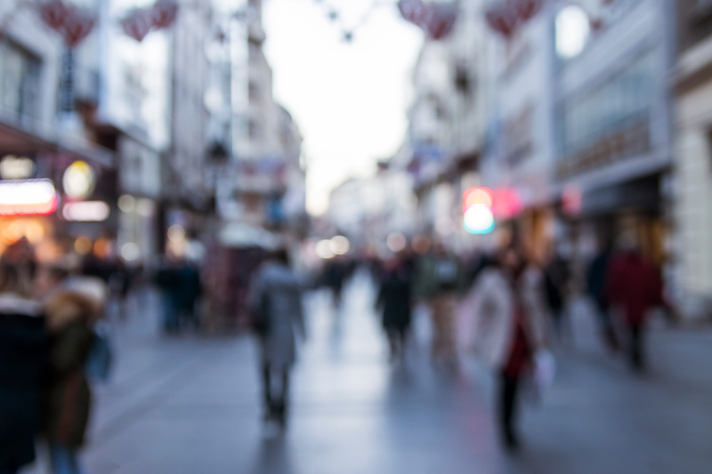 Verschwommene Ansicht auf Innenstadt